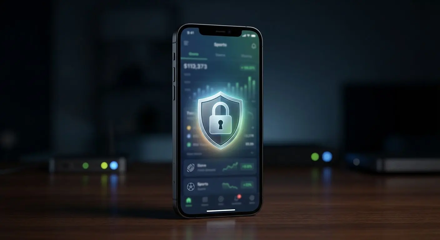 Celular com ícone de cadeado na tela simbolizando proteção do APK