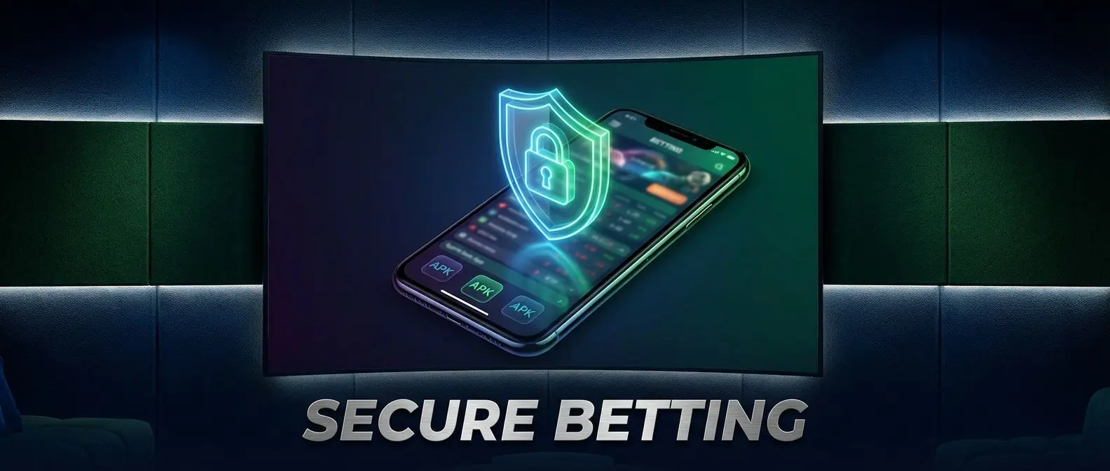 Smartphone com ícone de cadeado e escudo representando segurança do app Betesporte