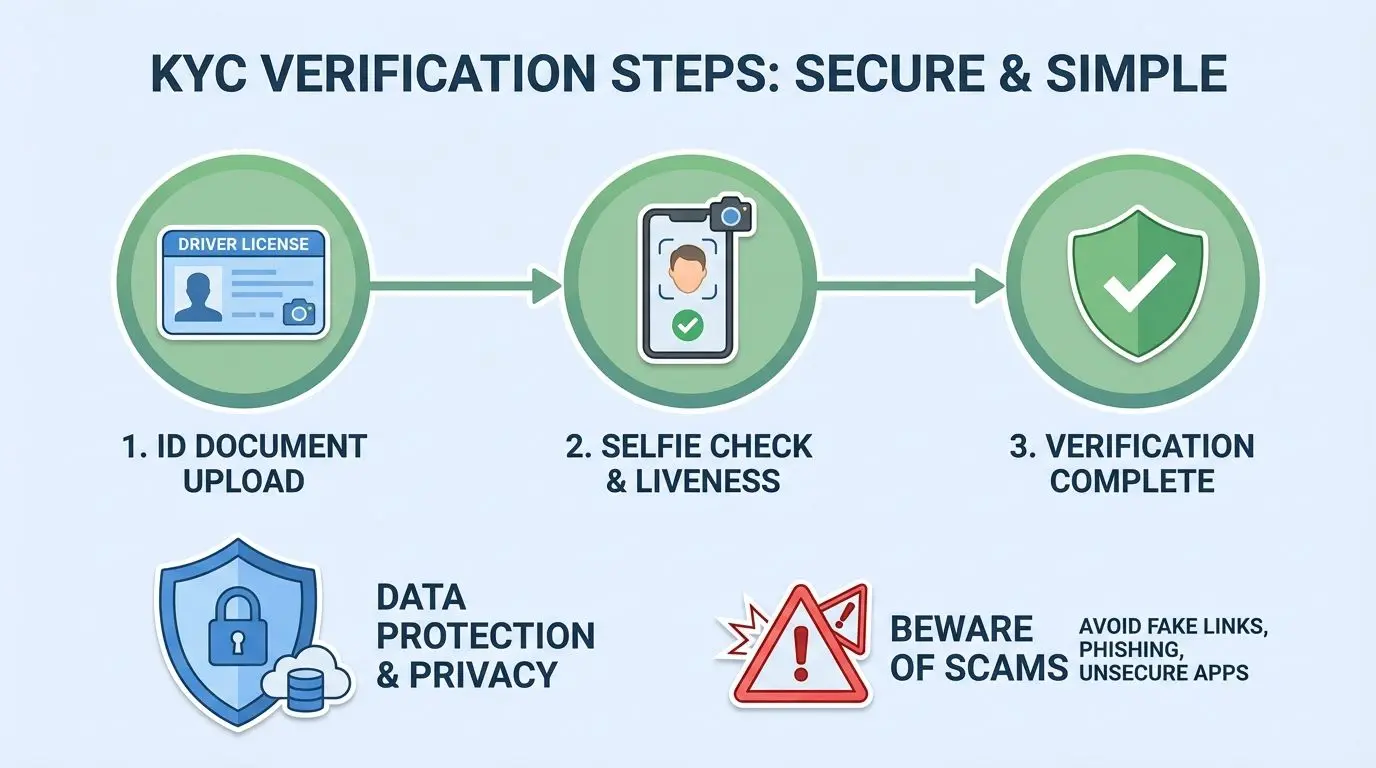 Infográfico sobre KYC, proteção de dados e dicas anti-golpe